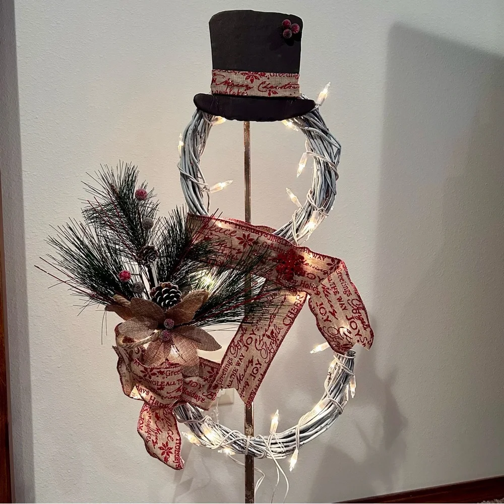 Handmade Snowman Wreath